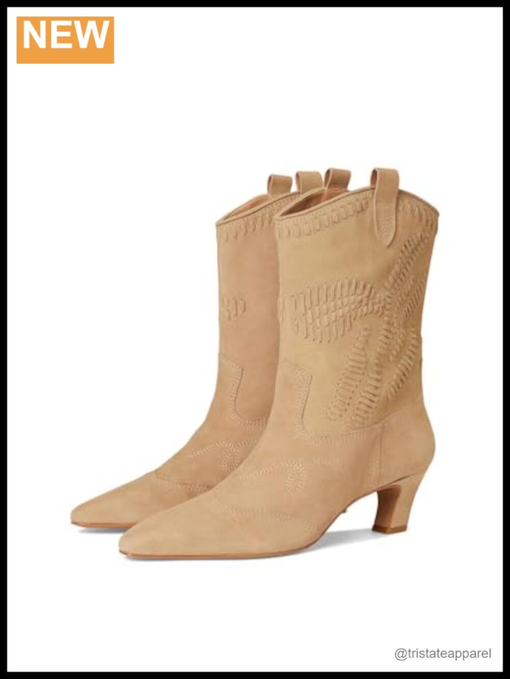 Dolce Vita Tavla Suede Calf High Kitten Heel Pull-On Fashion Boot